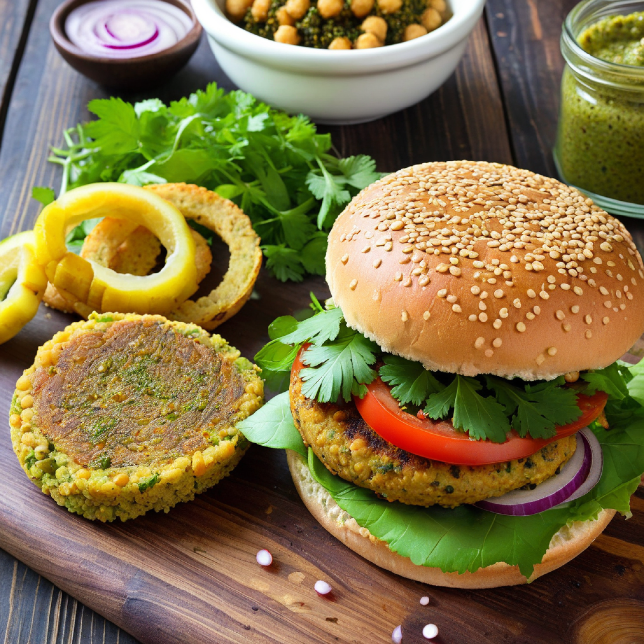 Chana Masala Millet Burger