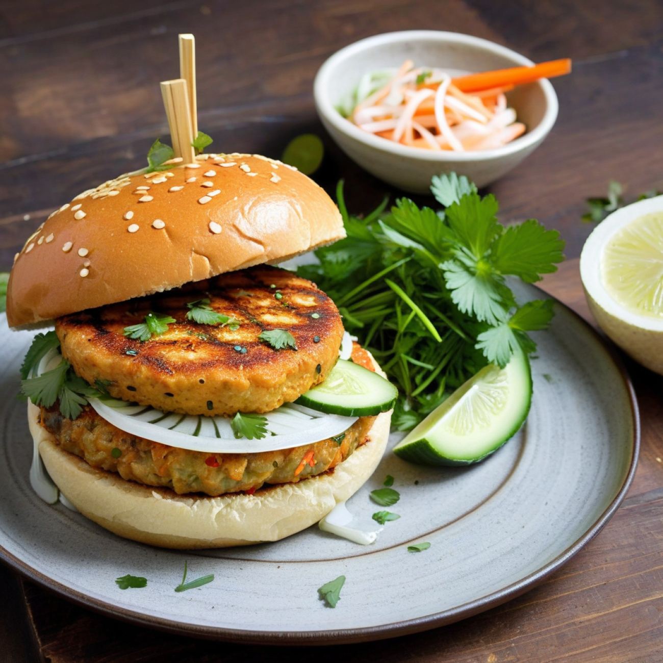 Saigon Street Tofu Banh Mi Burger