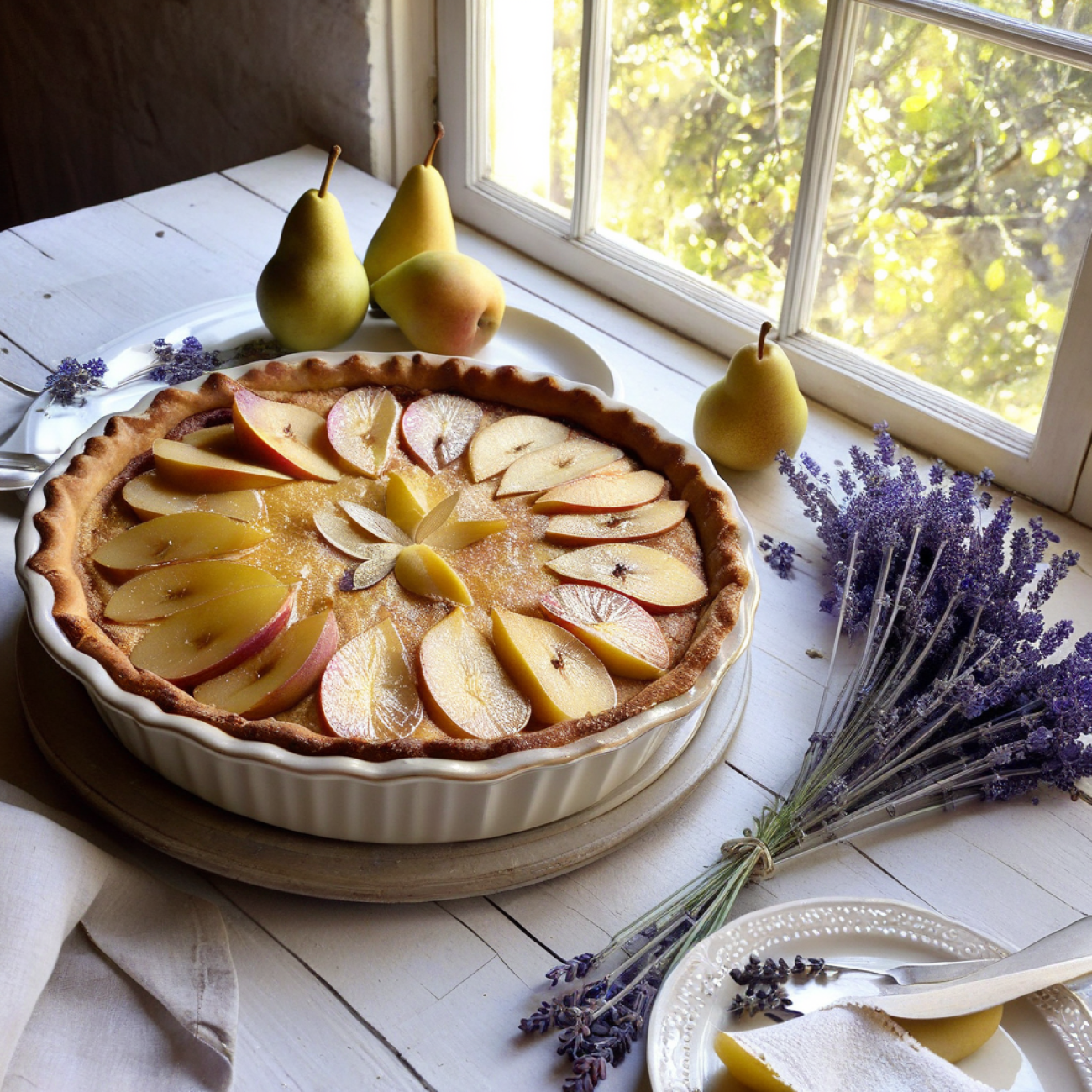 Vegan Lavender-Pear Clafoutis