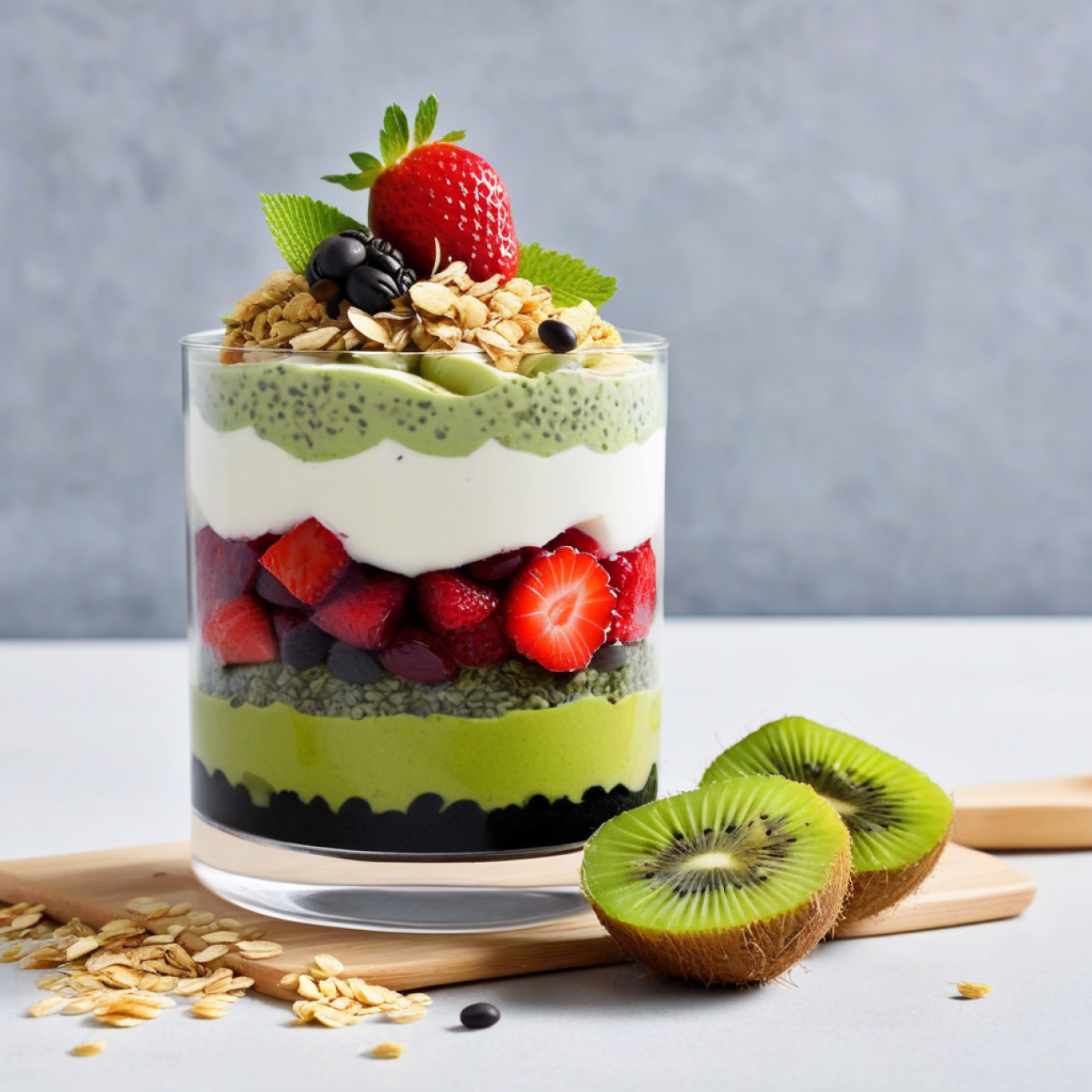 Matcha Azuki Parfait with Black Sesame Crunch