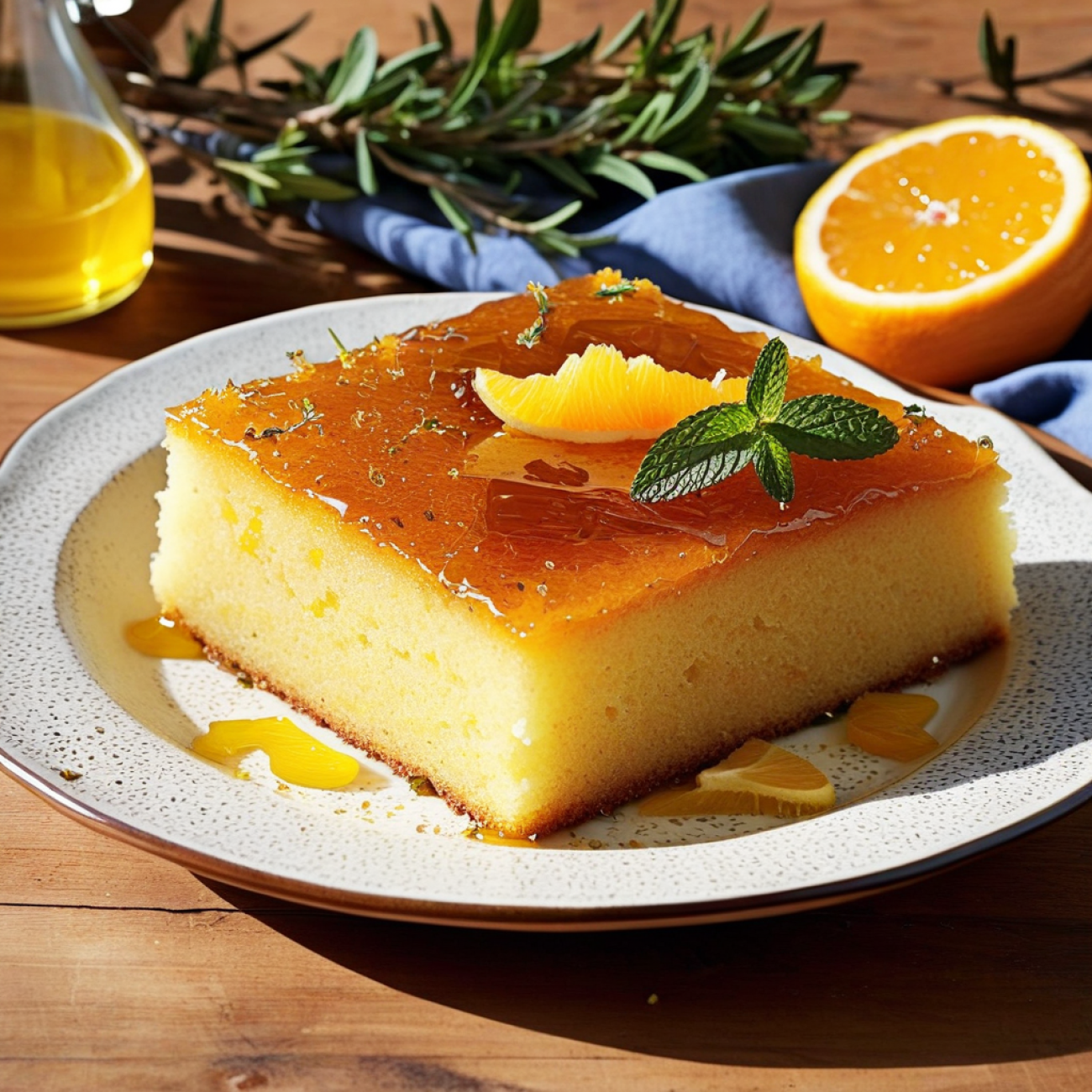 Saffron & Citrus Olive Oil Semolina Cake