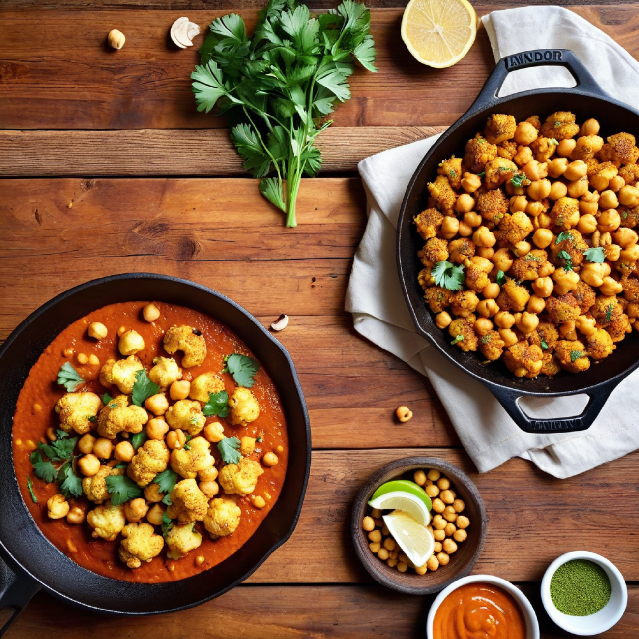 Tandoori Cauliflower & Chickpea Masala Skillet