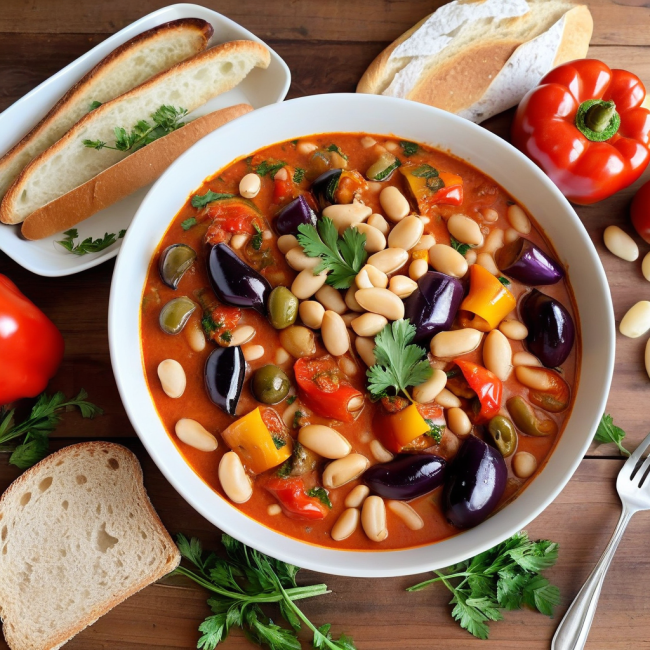 Rustic Eggplant & White Bean Cacciatore