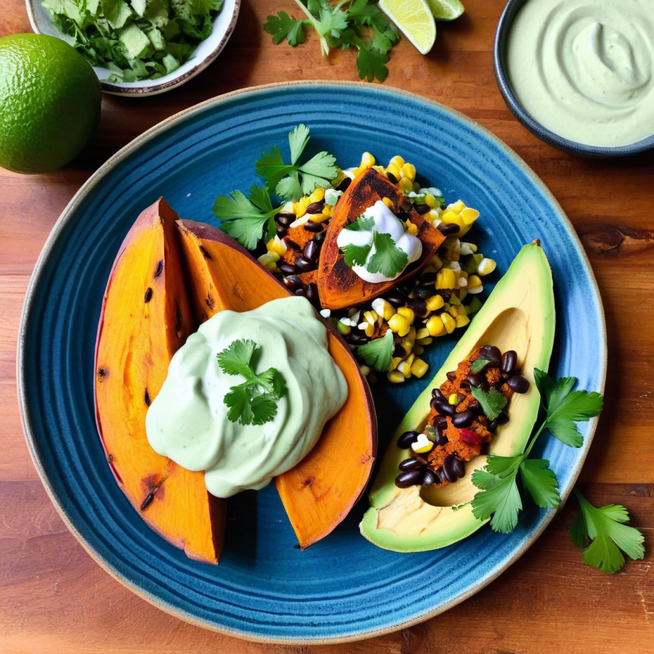 Smoky Jackfruit Tinga Stuffed Sweet Potatoes