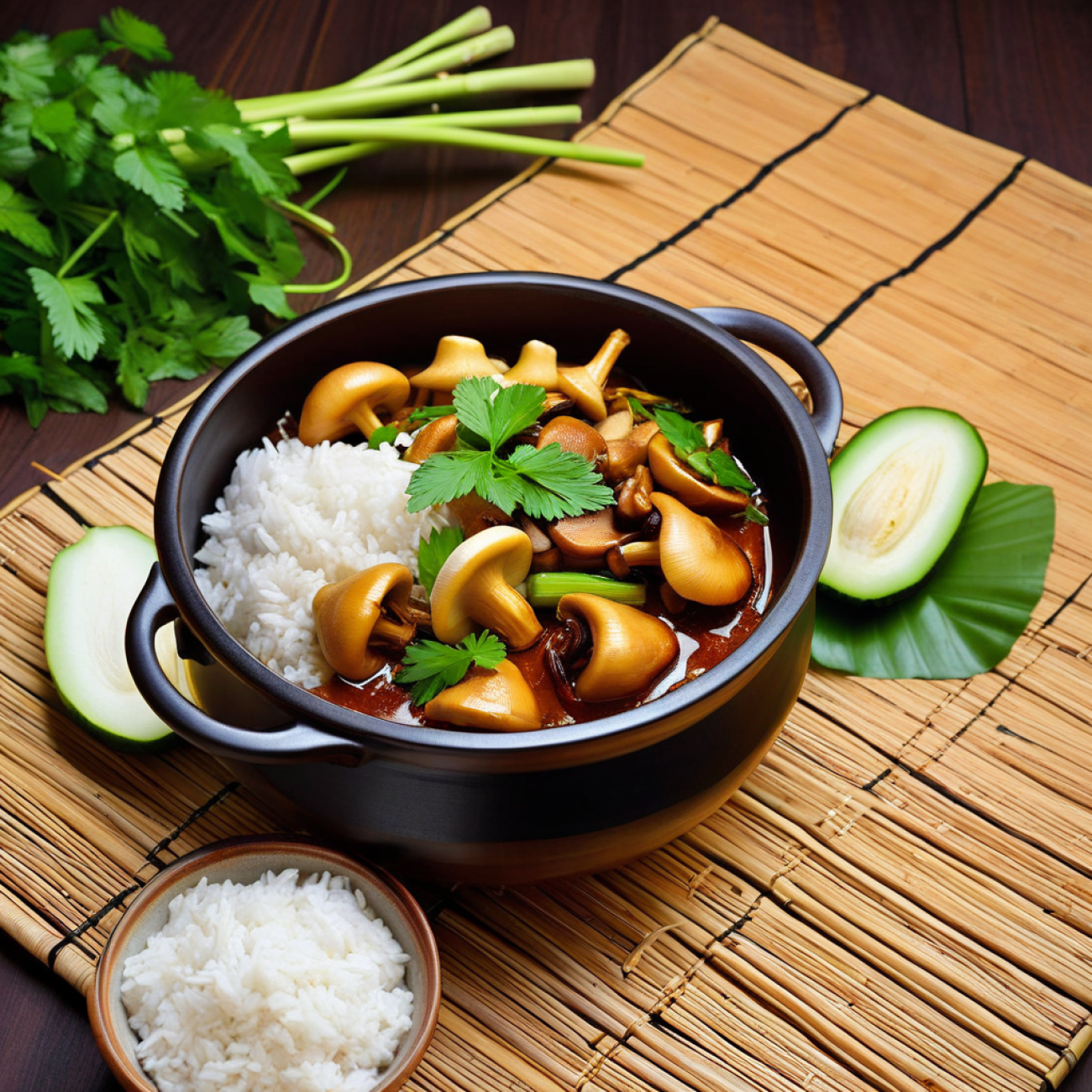 Lemongrass Mushroom & Jackfruit Claypot (Nấm & Mít Kho Tộ Chay)