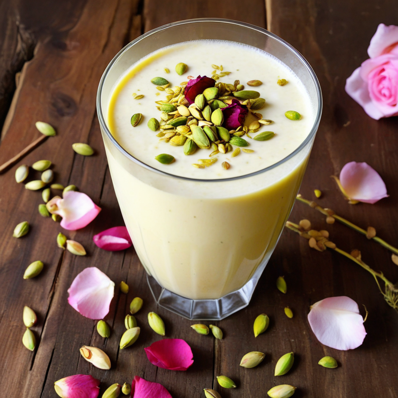 Golden Turmeric Rose Lassi (Vegan)