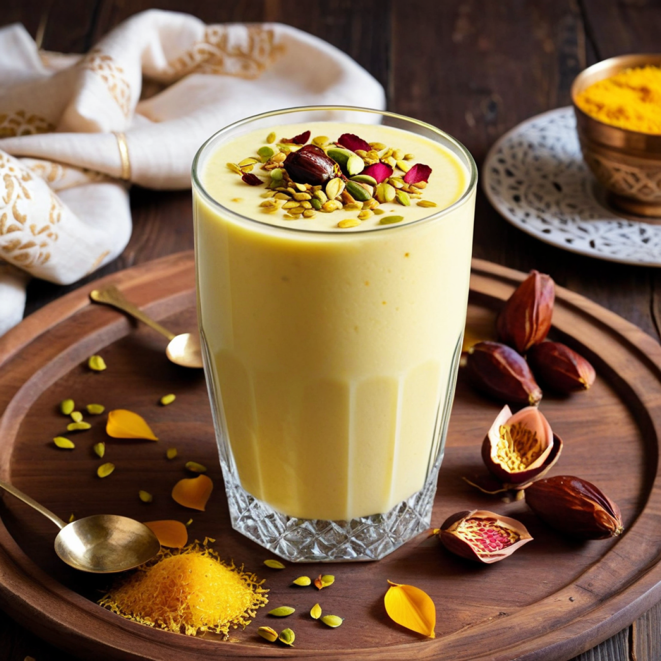 Golden Saffron-Date Lassi