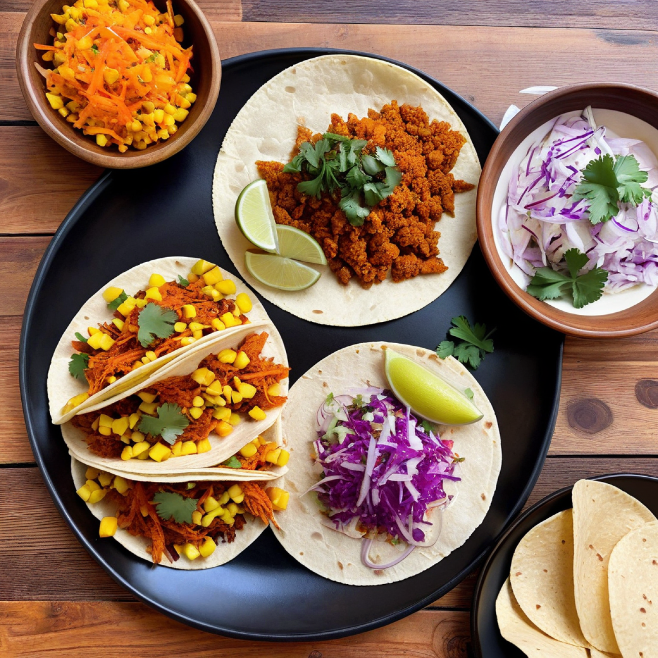 Awaze Jackfruit Tacos with Injera Chips & Quick Atayef Slaw