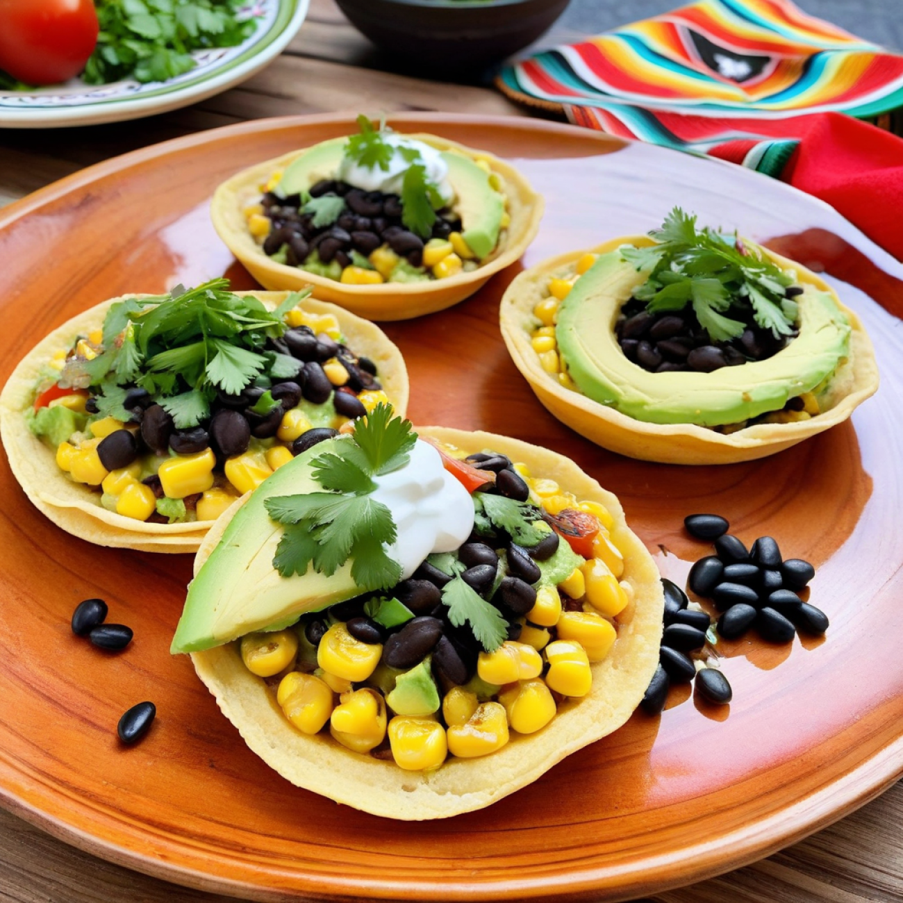 Zesty Nopalito & Black Bean Sopes