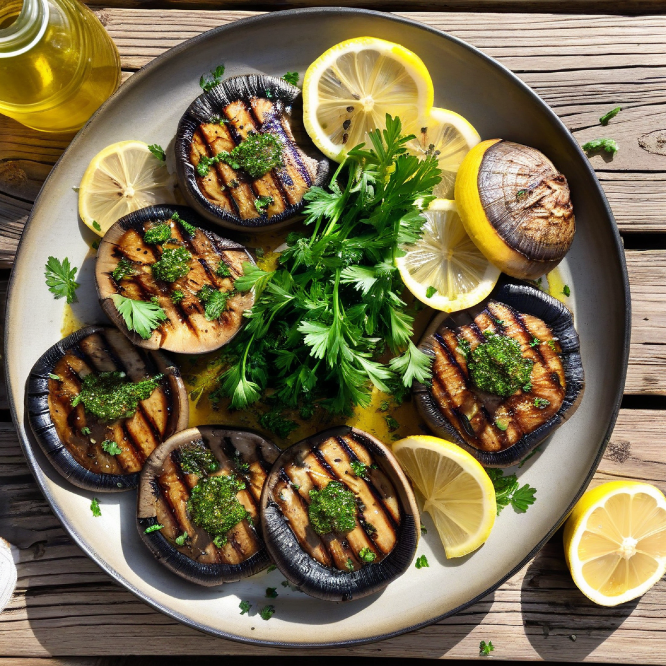 Grilled Portobello Piccata with Charred Lemon & Capers