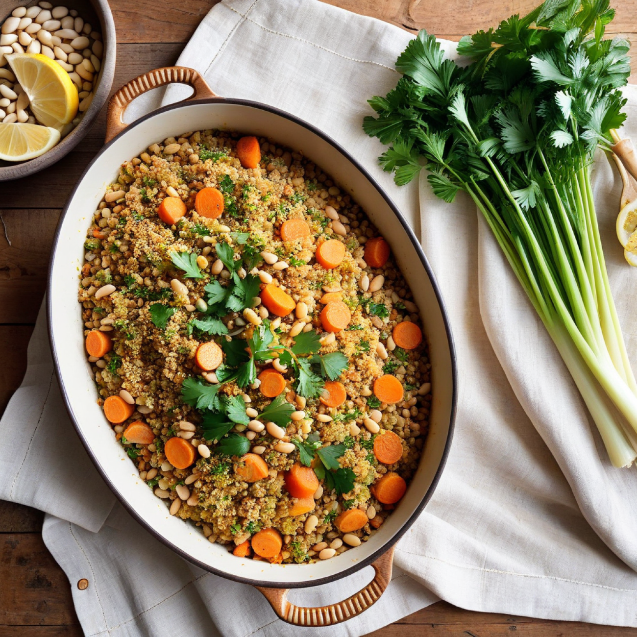 Vegan French Lentil & Roasted Garlic Cassoulet Casserole
