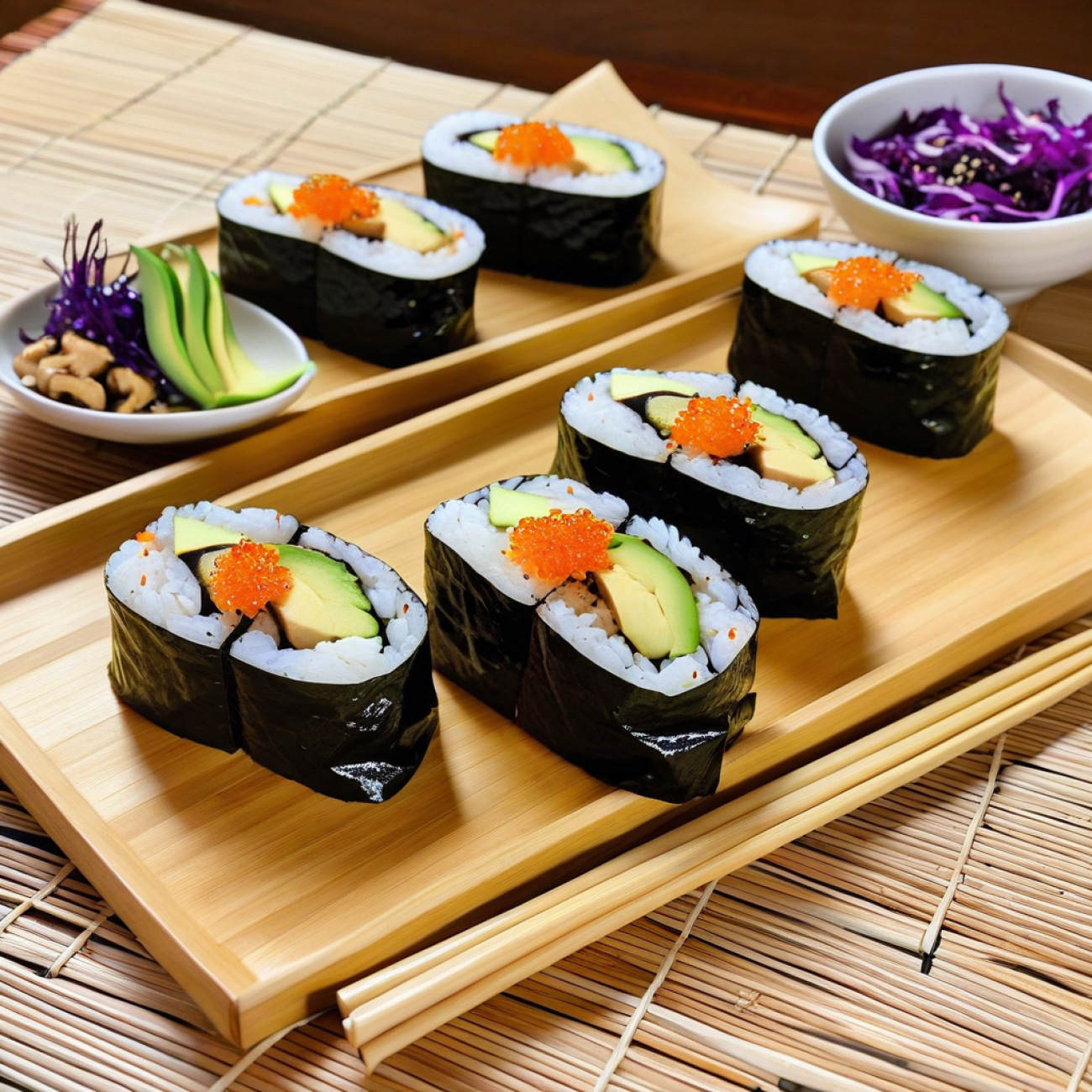 Umami-packed Tamari Mushroom Onigirazu with Pickled Ginger Slaw