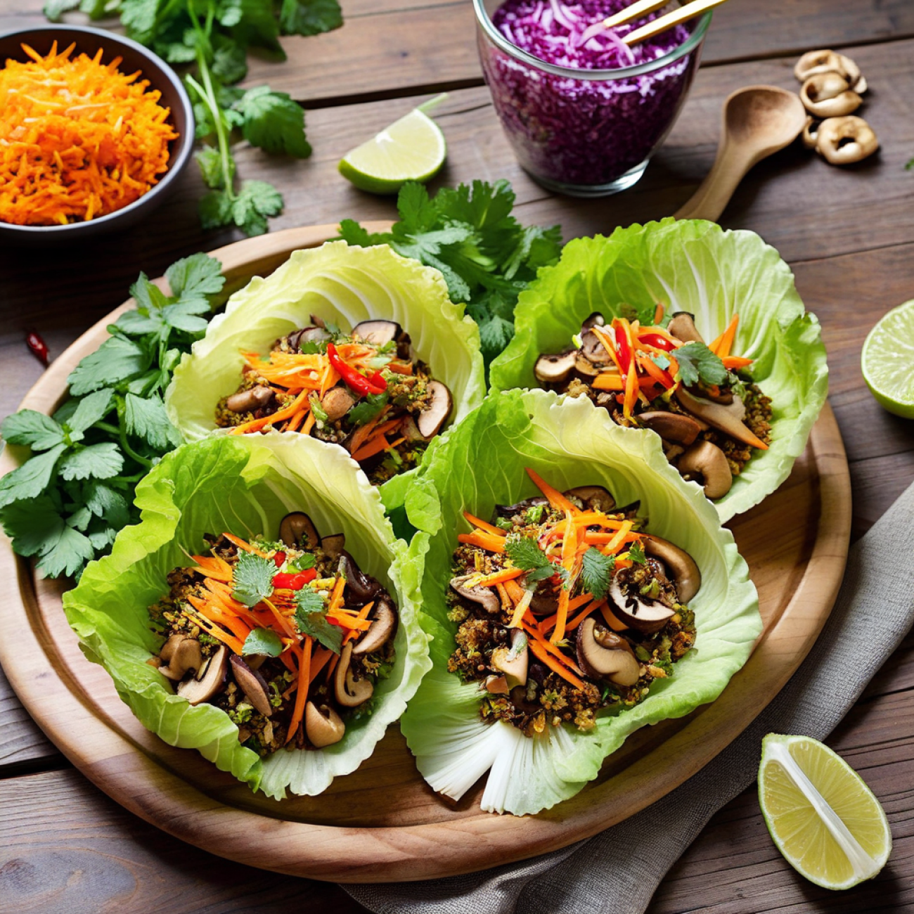 Zesty Thai Larb-Inspired Cauliflower Lettuce Cups