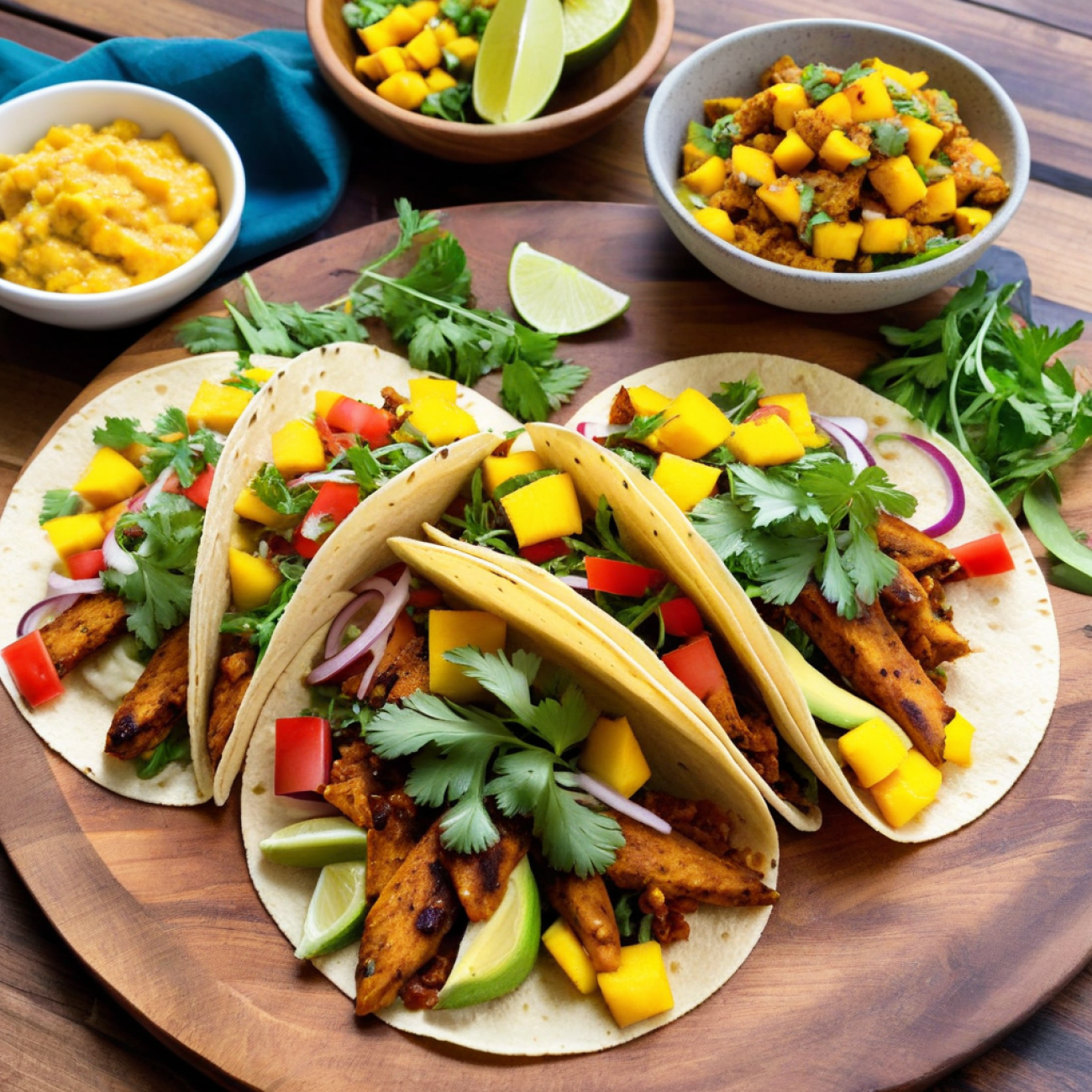 Smoky Tempeh ‘Carne Seca’ Tacos with Mango Salsa