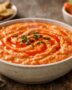 Warm buffalo white bean dip in a ceramic bowl