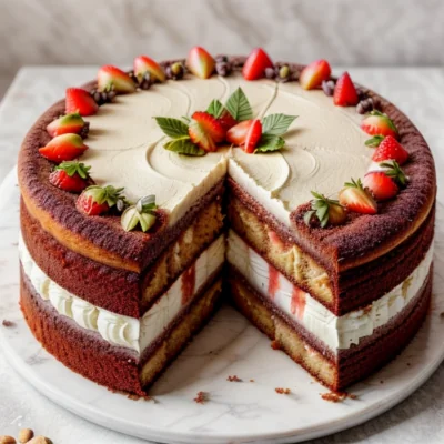 Exotic Island Dream Cake - A Melody of Flavors from Around the World! (Vegan, Gluten-Free, Oil-Free, High-Protein)