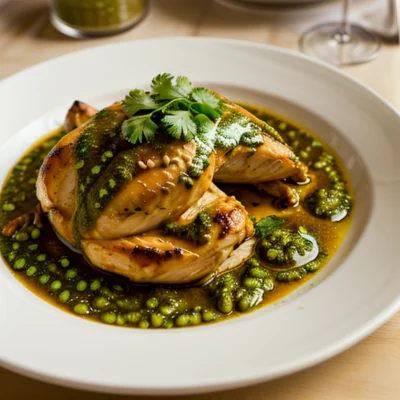 Coriander Seeds Braised Chicken with Spicy Pesto Sauce